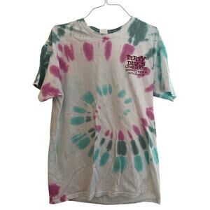 COLORTONE SIZE MD TIE DYE SHIRT MULTI COLOR TEE WITH DIRTY DICKS CRAB HOUSE